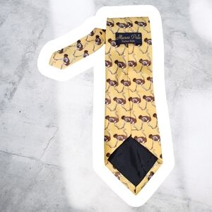 Marco Polo Yellow Novelty Pattern Men's Silk Tie